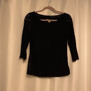 Navy Banana Republic size 8 lace blouse